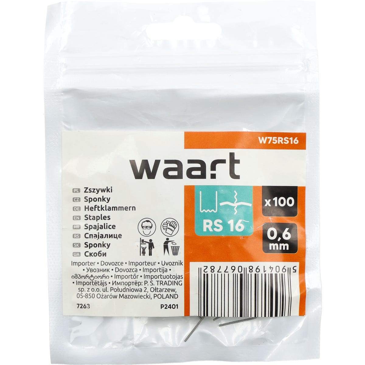 WAART Zszywki do plastiku duże 0,6mm 100 szt.