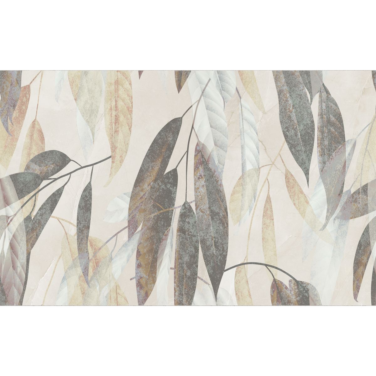Glazura Evita Leaves Beige 40x25 cm z dekorem