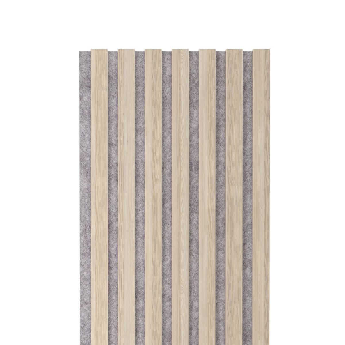 Panele ścienne 3D Lamel na szarym filcu 265x30 cm Jesion 7 lameli