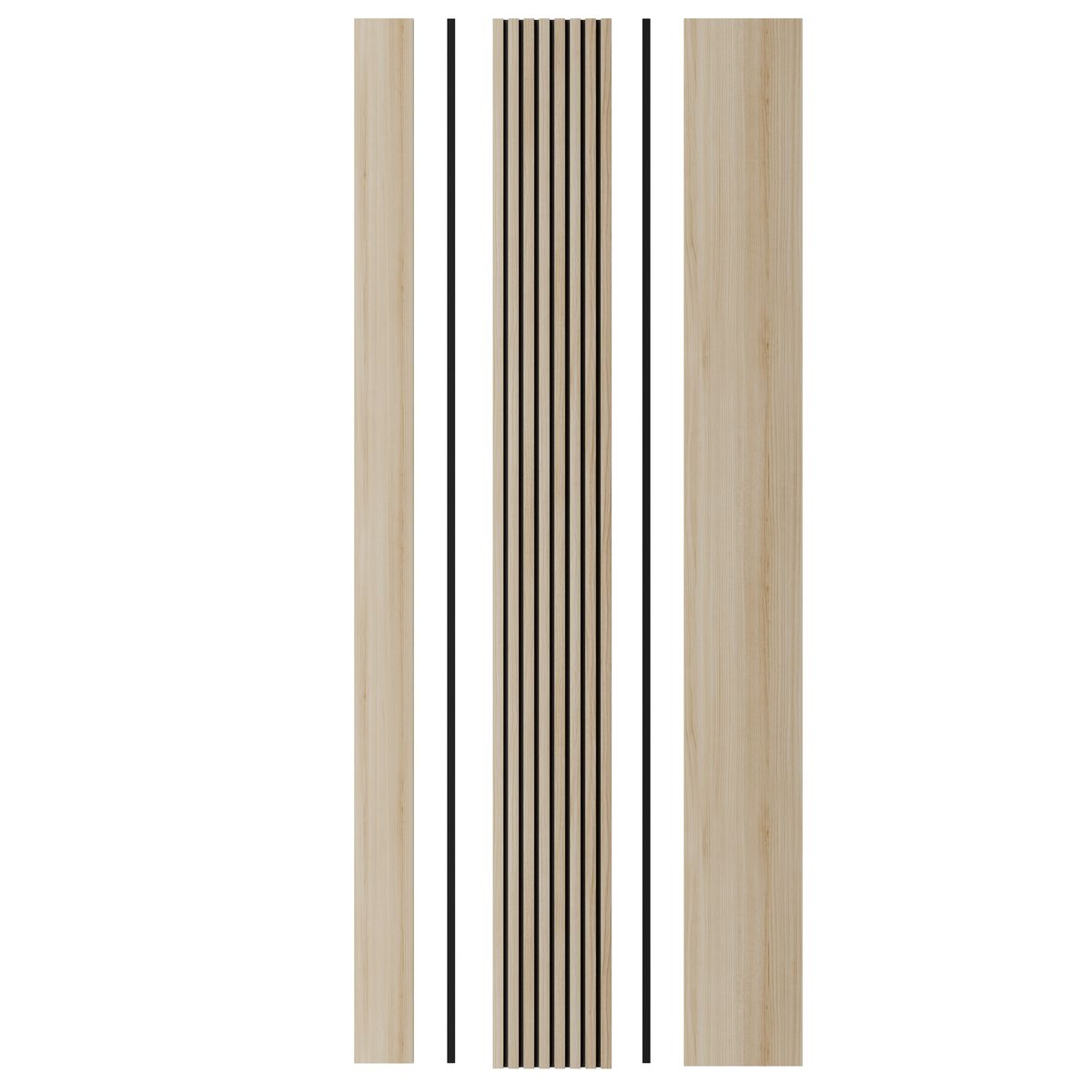 Panele ścienne modułowe 265x30 cm Dąb Biszkopt HDF czarny 8 lameli