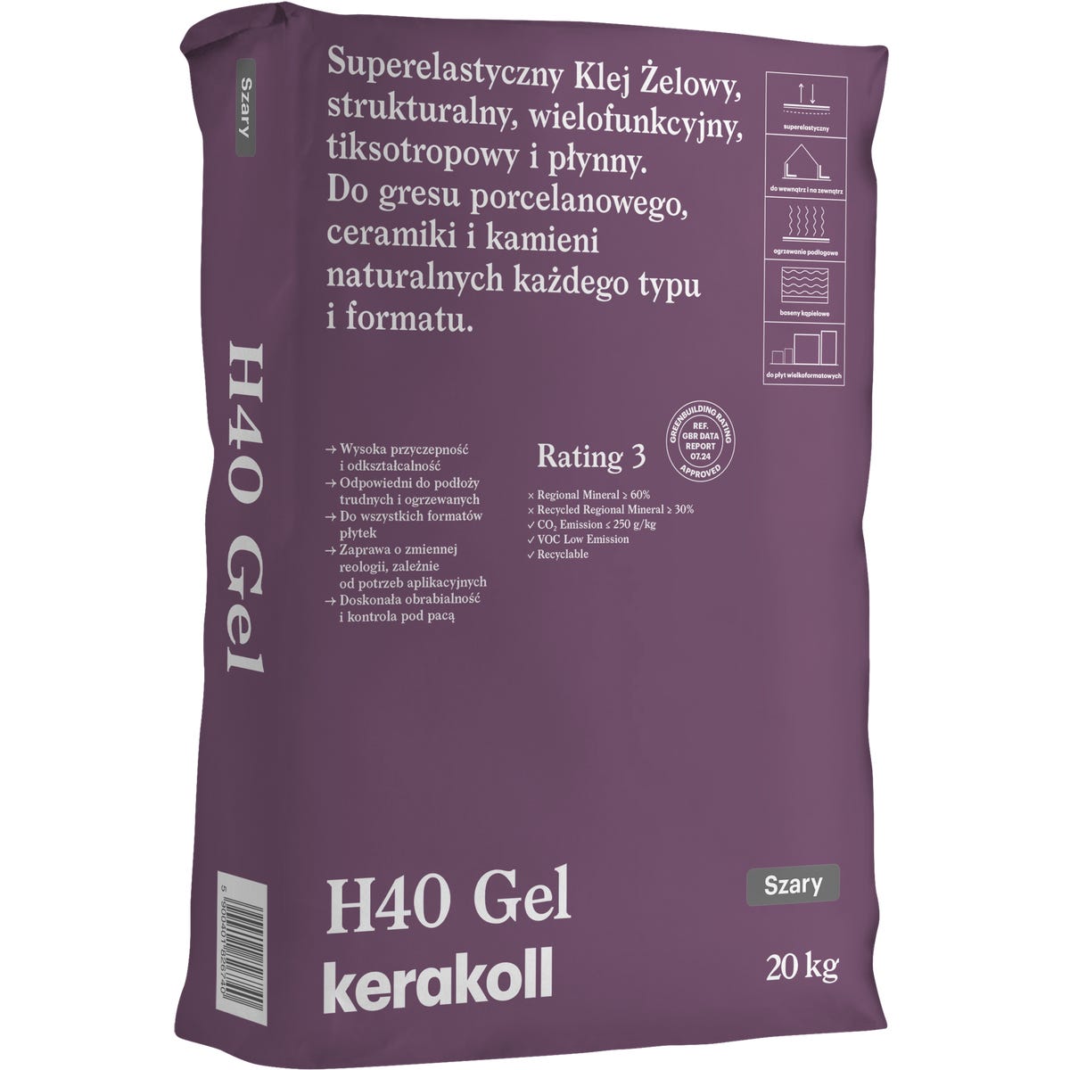 Kerakoll Zaprawa klejowa żelowa H40 GEL 20kg
