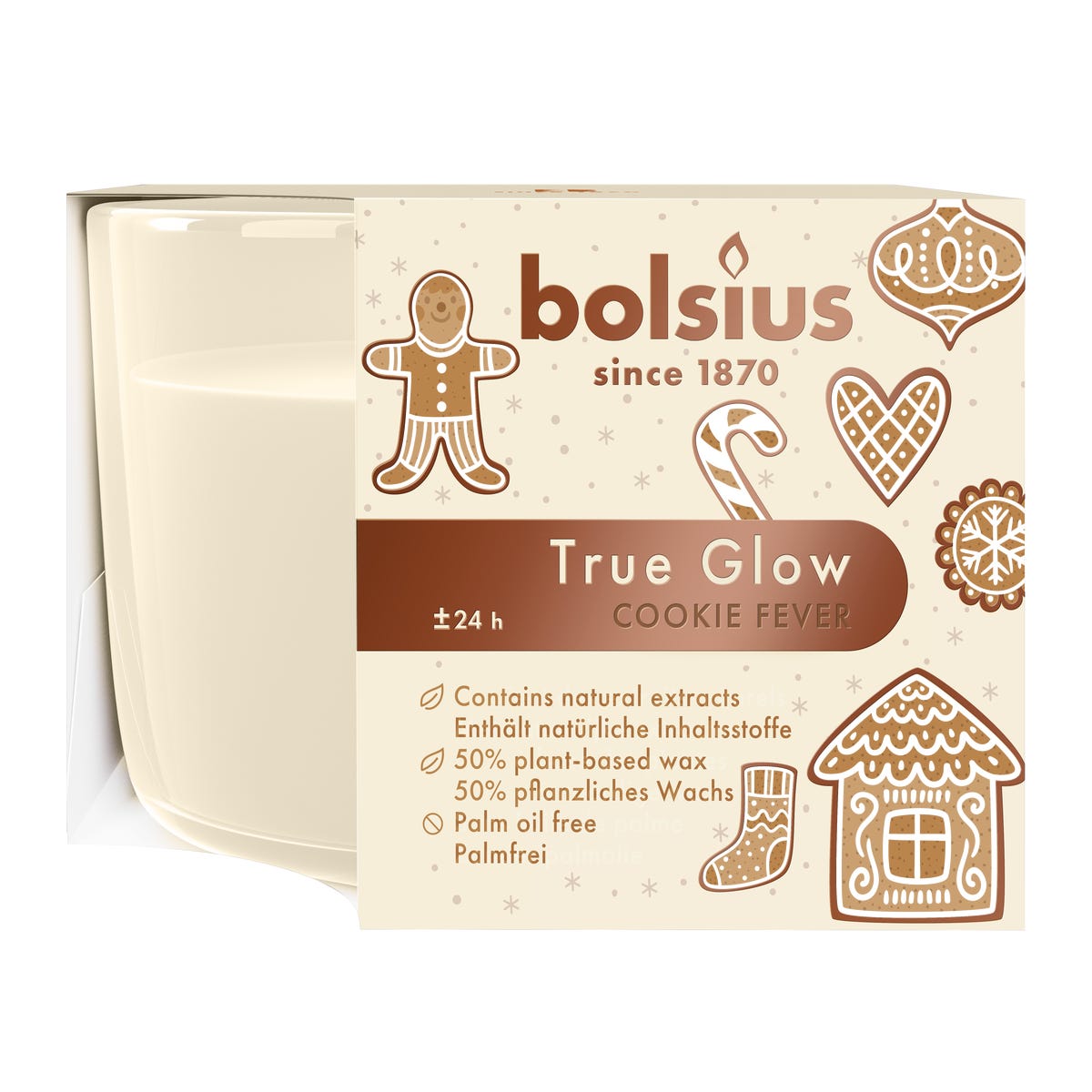 Świeca zapachowa w szkle True Glow Cookie Fever Bolsius