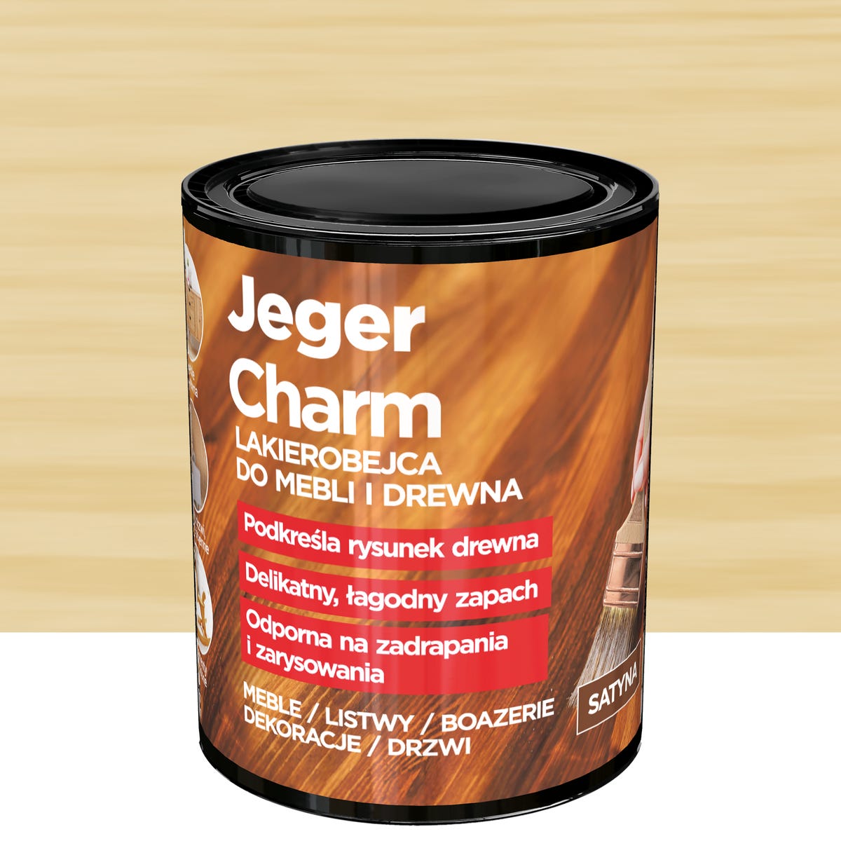 Lakierobejca do mebli i drewna Charm słoneczny satyna 0.75 l Jeger