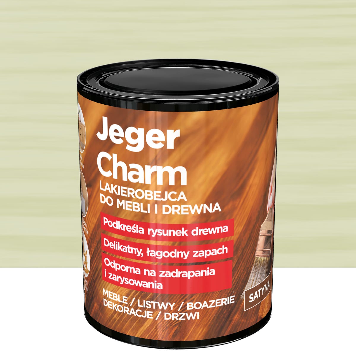 Lakierobejca do mebli i drewna Charm szałwia satyna 0.75 l Jeger