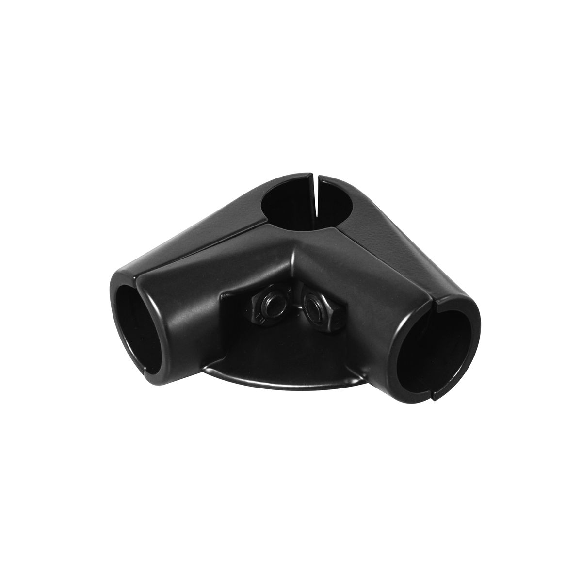 Złącze dwuramienne z półką do drążka szafy Tris Black śr. 25 mm Q25