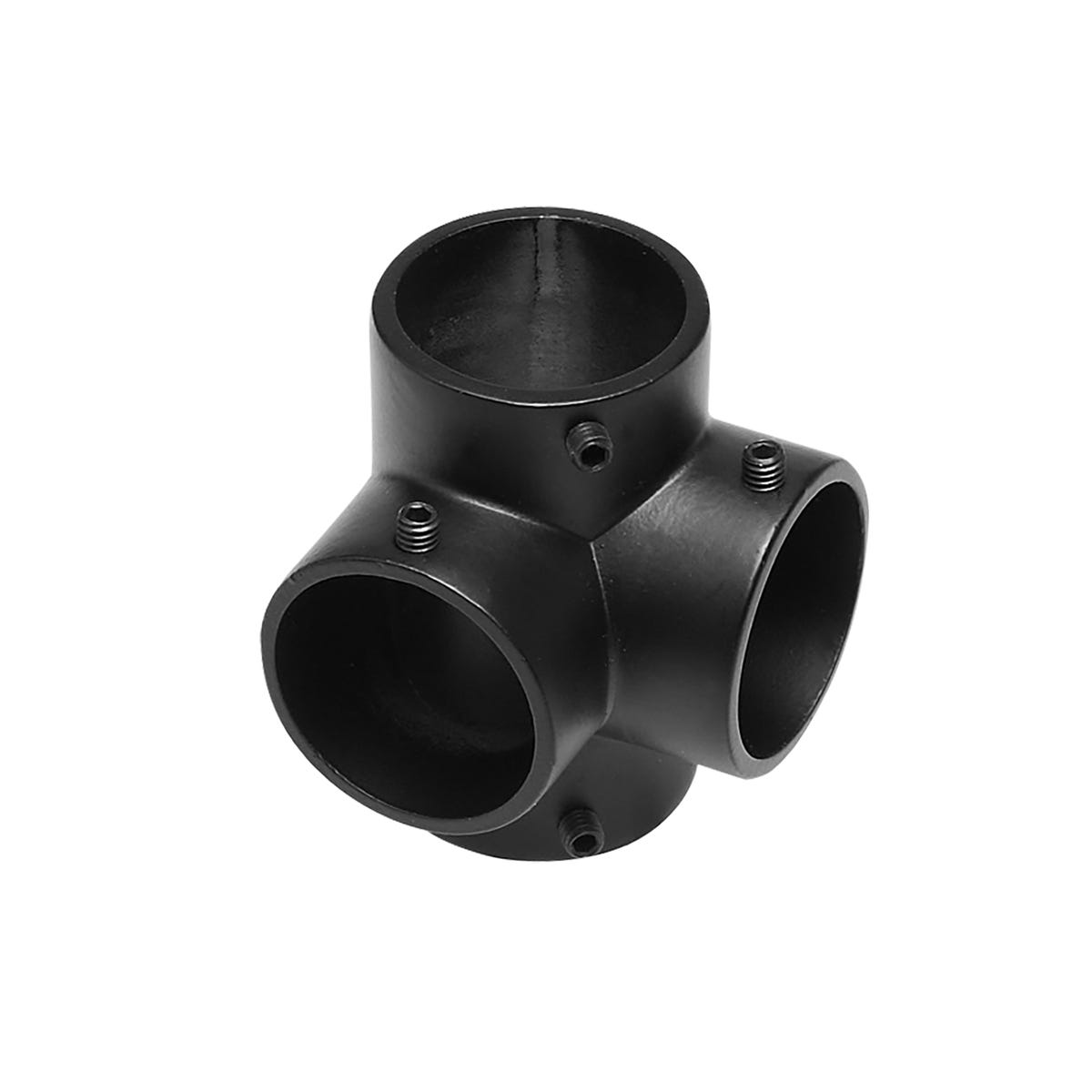 Narożnik czterokierunkowy 90 stopni do drążka szafy Tris Black śr. 25 mm czarny Q25