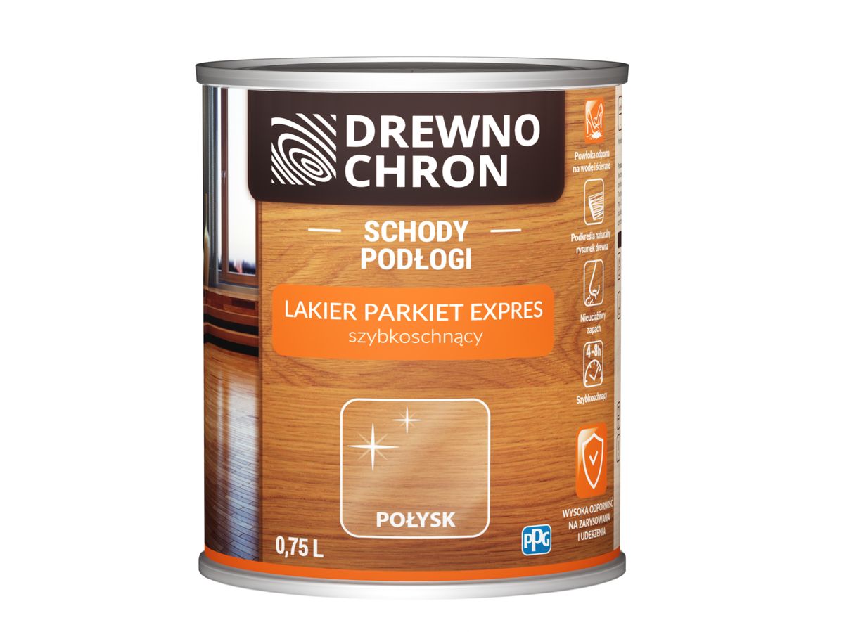 Lakier do parkietu Express połysk 0.75 l Drewnochron