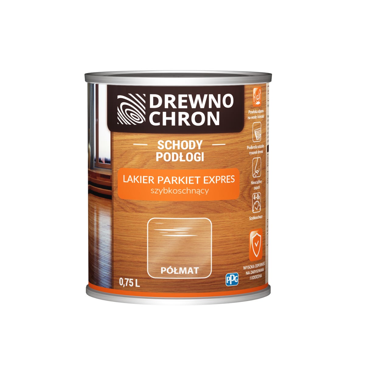 Lakier do parkietu Express półmat 0.75 l Drewnochron