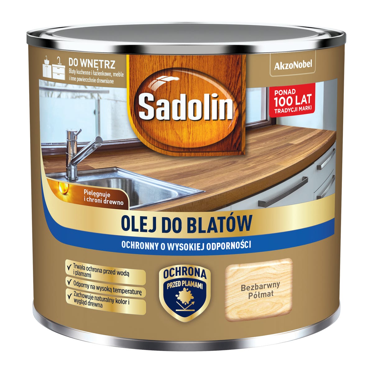 Olej do blatów bezbarwny półmat 0.5 l Sadolin