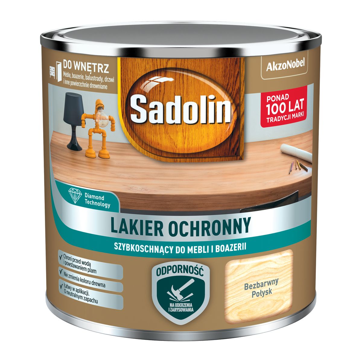 Lakier do mebli boazerii bezbarwny połysk 0.2 l Sadolin