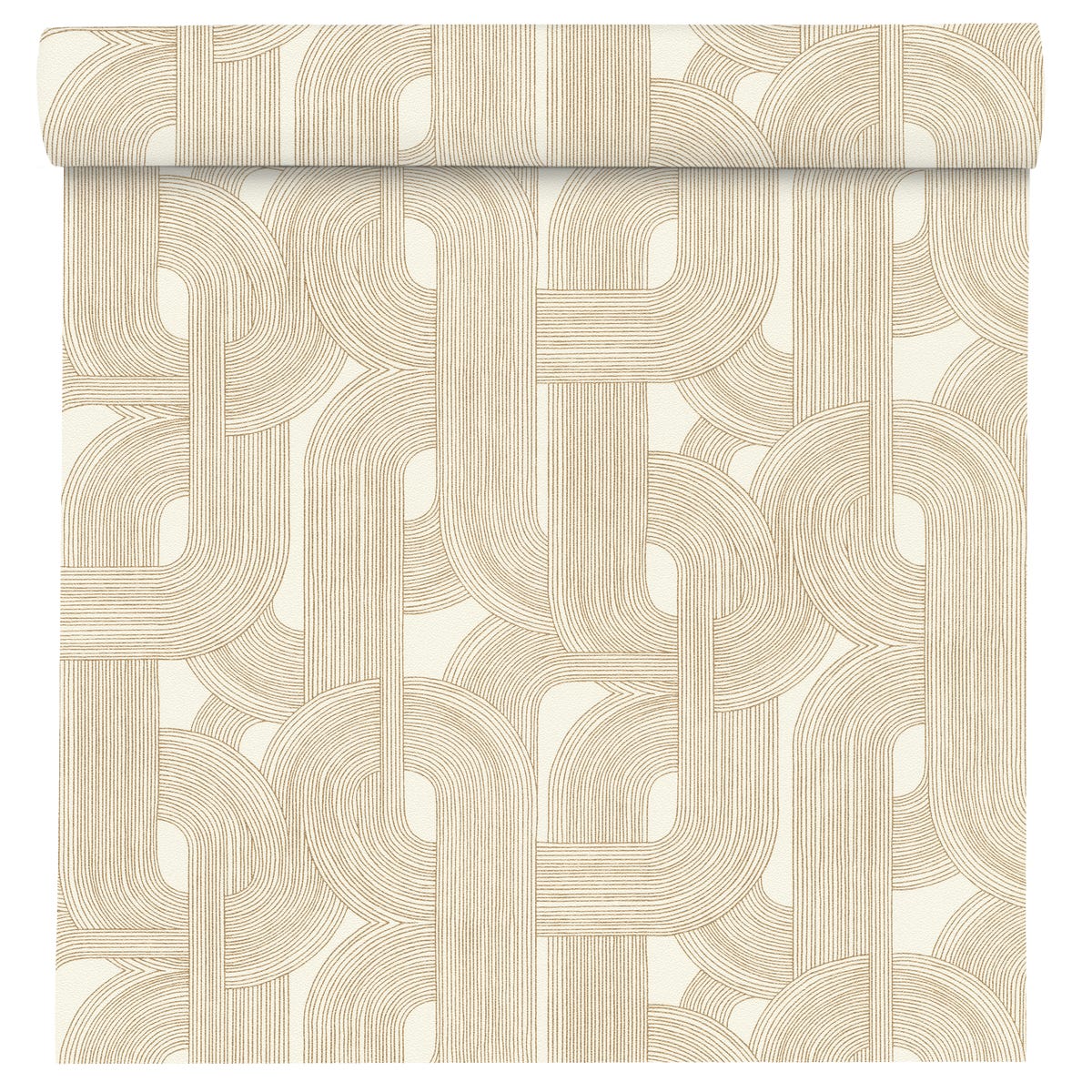 Tapeta Geometryczna Selection Vinyl 868111 biało-złota winylowa na flizelinie