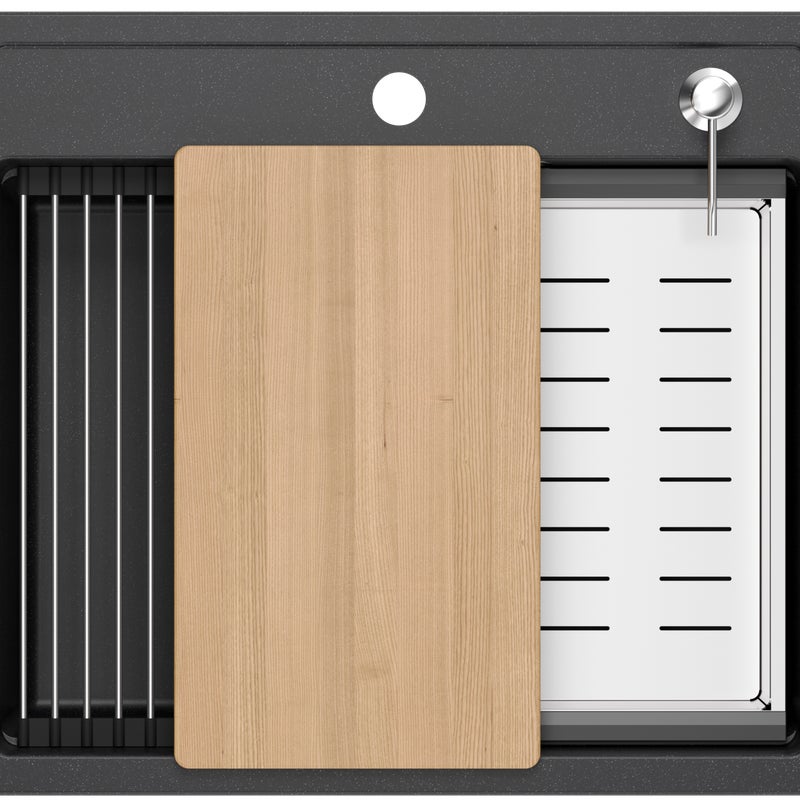 Zlewozmywak granitowy Dario 59 cm czarny Delinia