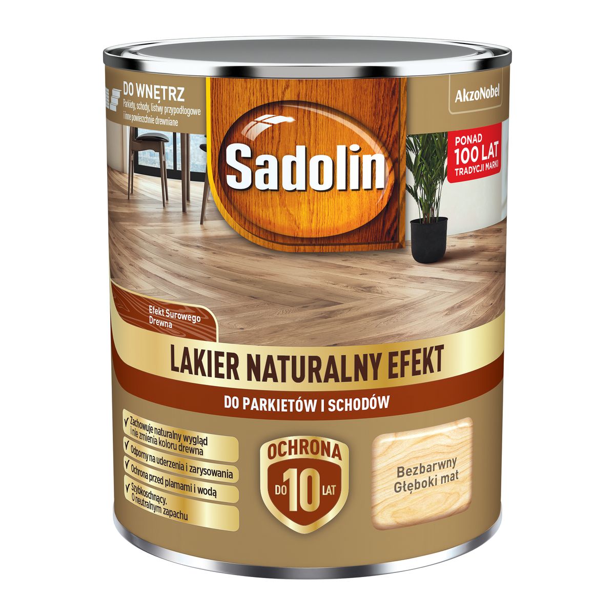 Lakier do parkietu i schodów bezbarwny głęboki mat 0.7 l Sadolin
