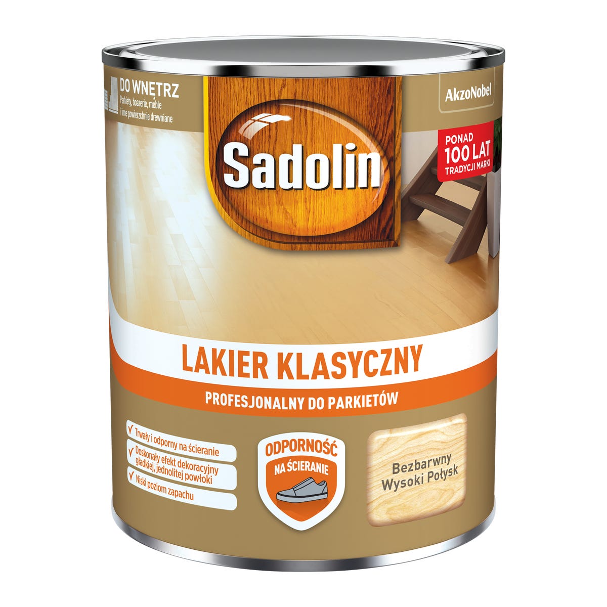 Lakier do parkietu klasyczny bezbarwny wysoki połysk 0.7 l Sadolin