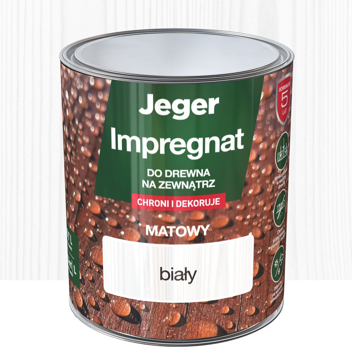 Impregnat do ochrony i dekoracji drewna biały 0.7 l Jeger