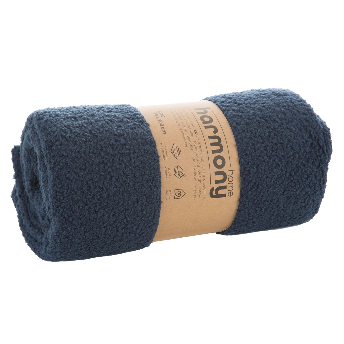 Koc barankowy Bukla granatowy 150 x 200 cm