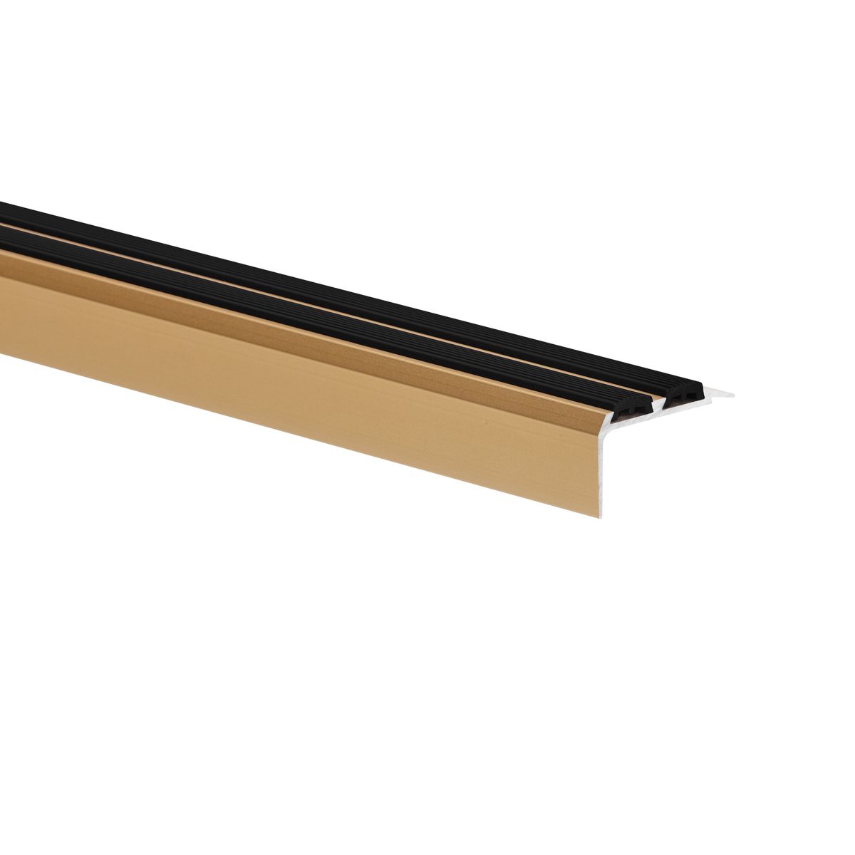 Profil schodowy srebrny z czarną gumą aluminium anoda 38.5 mm x 200 cm