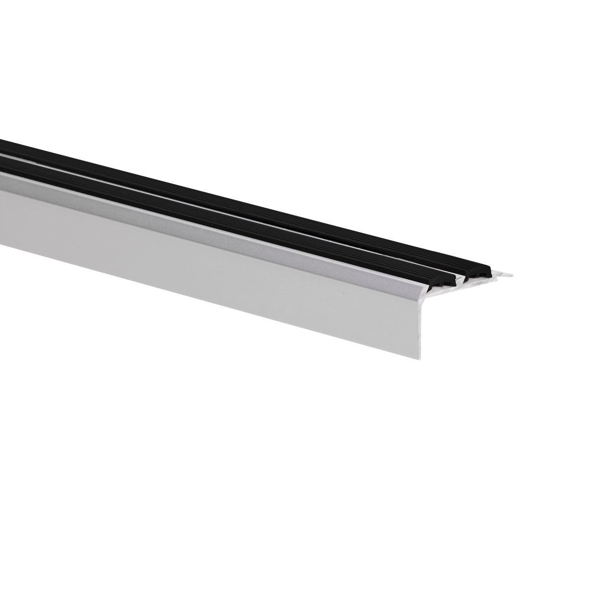 Profil schodowy srebrny z czarną gumą aluminium anoda 38.5 mm x 270 cm
