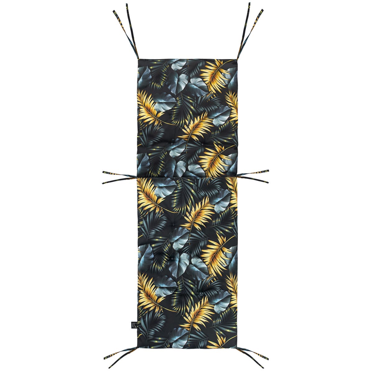 Domarex Poduszka na leżak ogrodowy Galia 200x65x6 cm czarna w liście