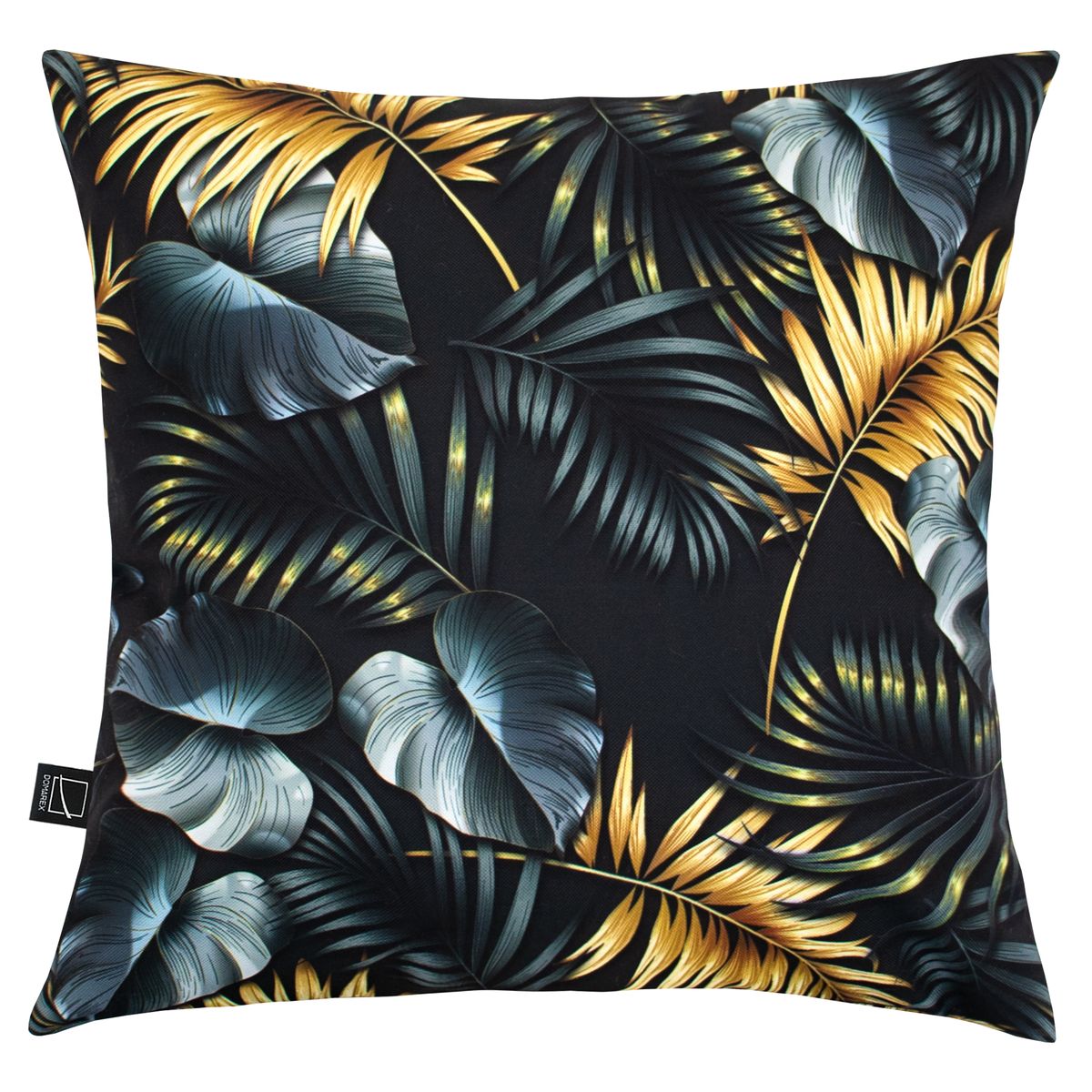 Domarex Poduszka ogrodowa dekoracyjna Galia Jess 45x45 cm czarna w liście
