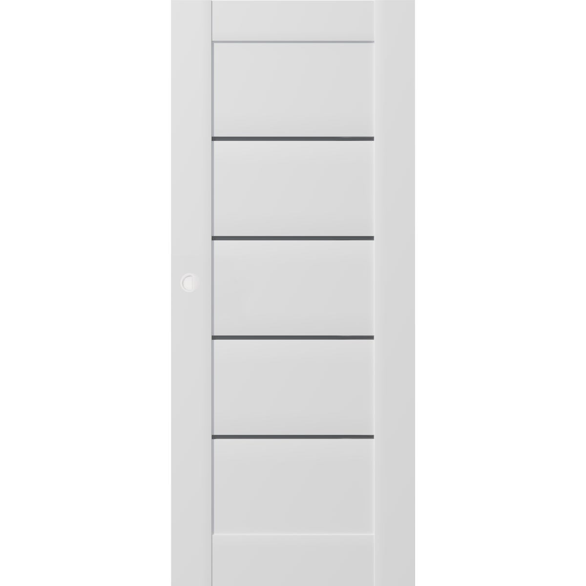 Drzwi przesuwne pokojowe Vinci Nero białe 80 prawe Voster