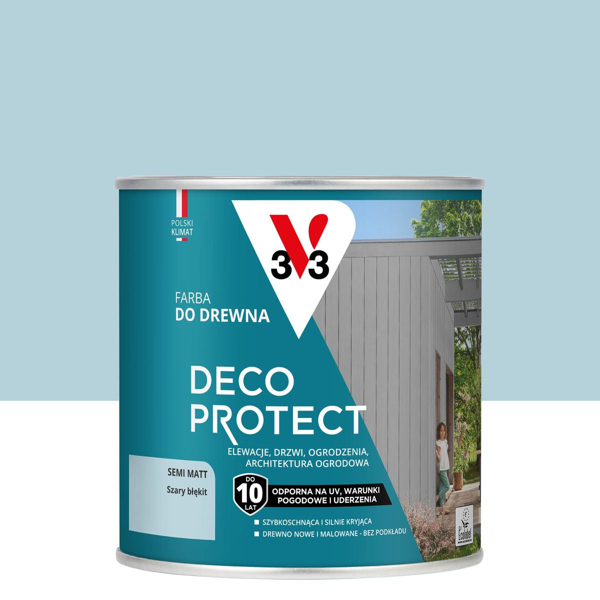 Farba do drewna Deco Protect Szary błękit 0.5 l V33