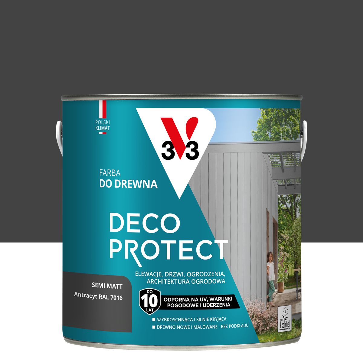 Farba do drewna Deco Protect Antracyt RAL 7016 2 l V33