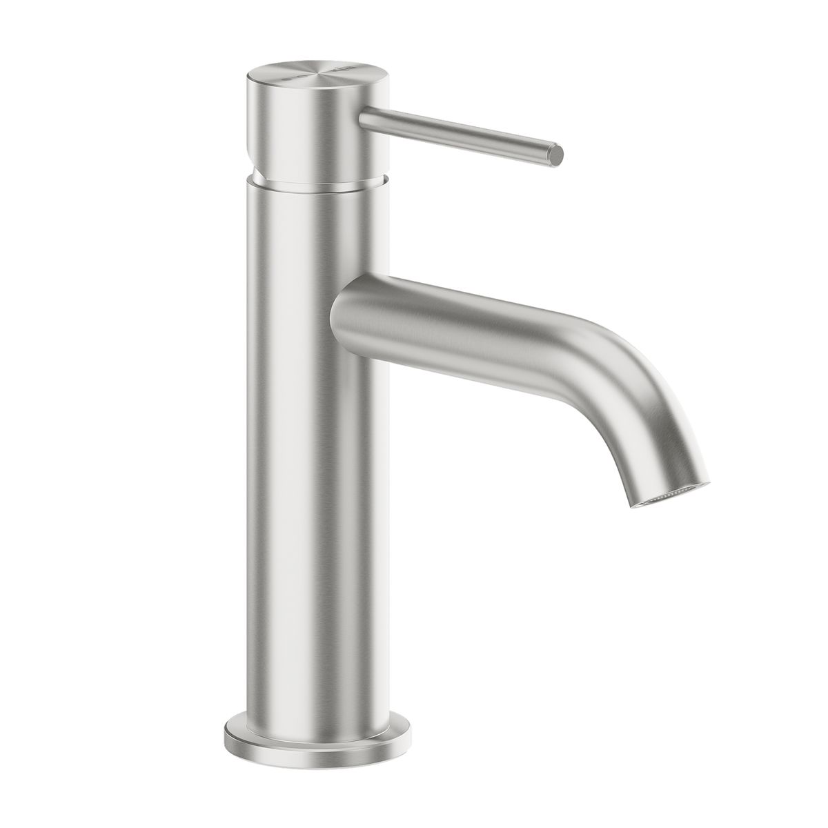 KFA Bateria umywalkowa srebrna stal nierdzewna 16.5 cm z korkiem klik-klak Flint Armatura
