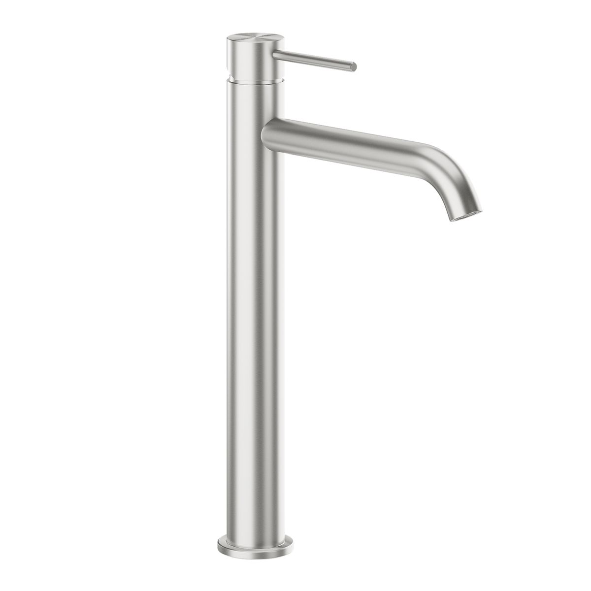 KFA Bateria umywalkowa wysoka srebrna stal nierdzewna 30.9 cm z korkiem klik-klak Flint Armatura