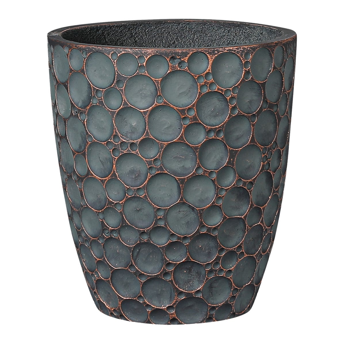 DHG Donica betonowa Vannes śr.44 cm szara pozłacana