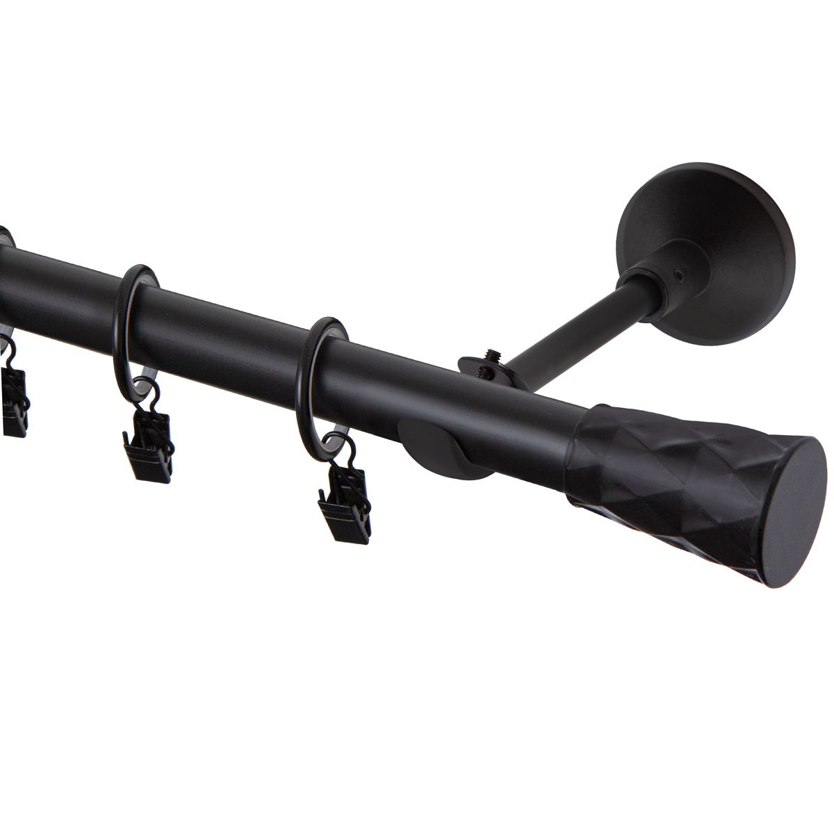 Karnisz Shape pojedynczy 160 czarny mat 19 mm