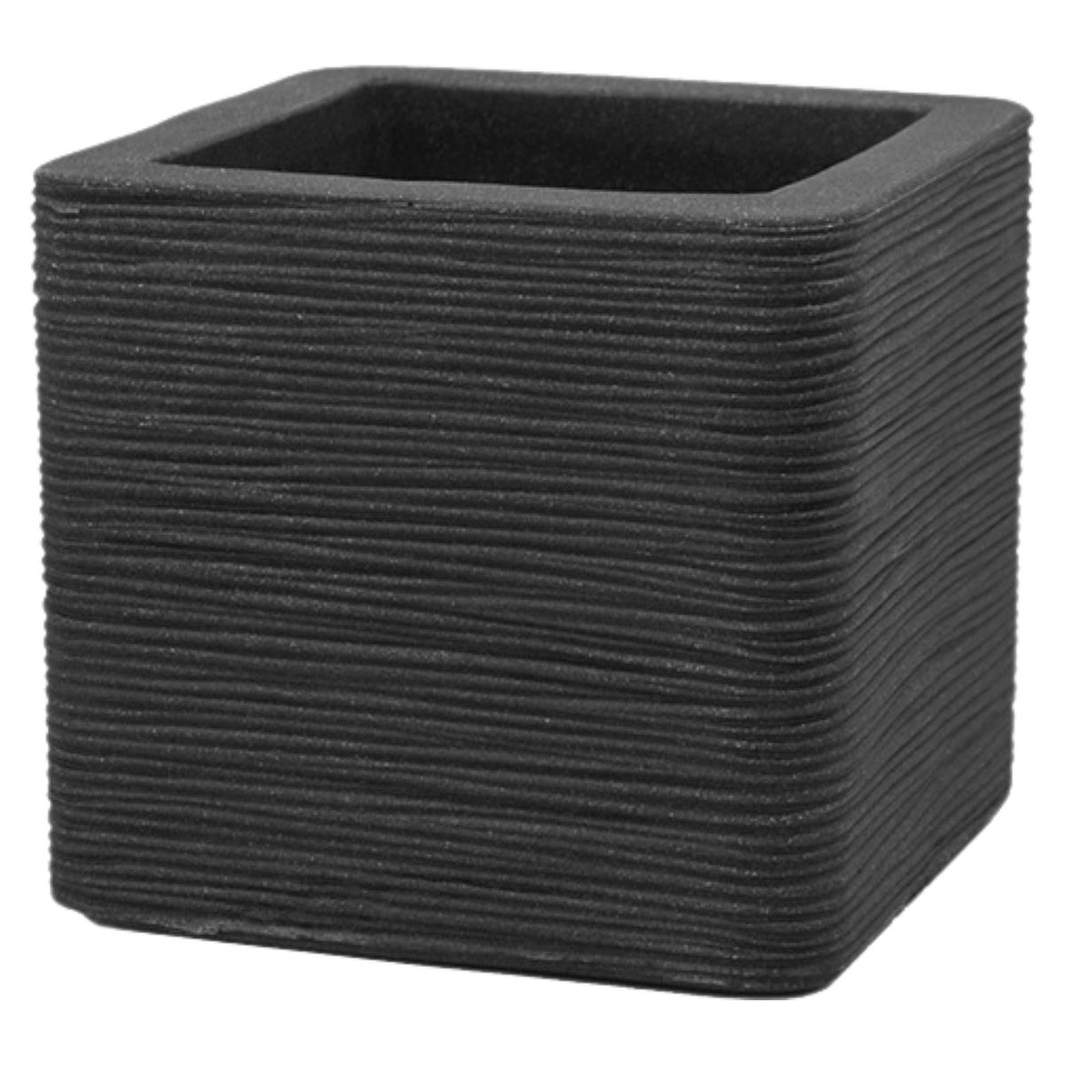 Donica plastikowa Kubus Rillen 60x60x47 cm antracytowa Vog