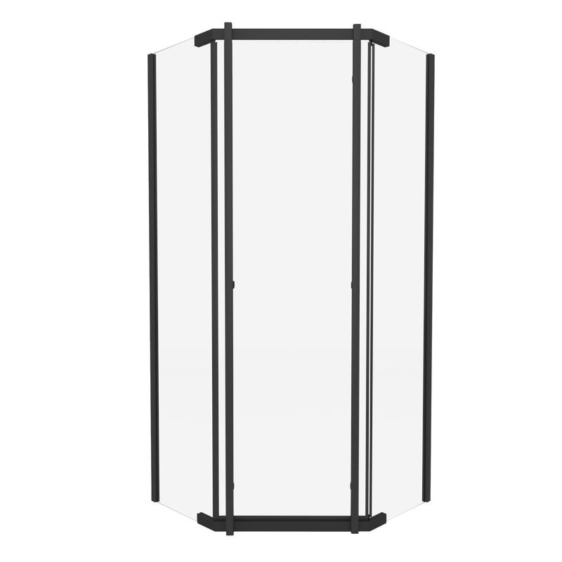 Kabina prysznicowa pięciokątna 80x80 cm czarna Titanium Durasan