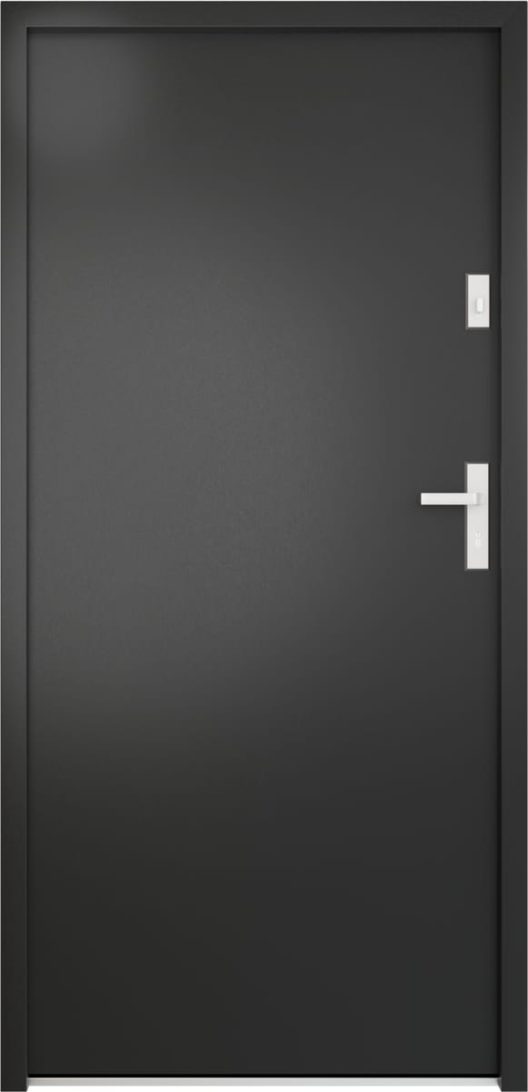 Drzwi stalowe zewnętrzne wejściowe Hertz antracytowe 90 prawe