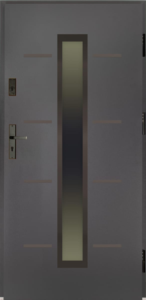 SPLENDOOR Drzwi stalowe zewnętrzne wejściowe Mediolan Passive antracytowe 90 prawe