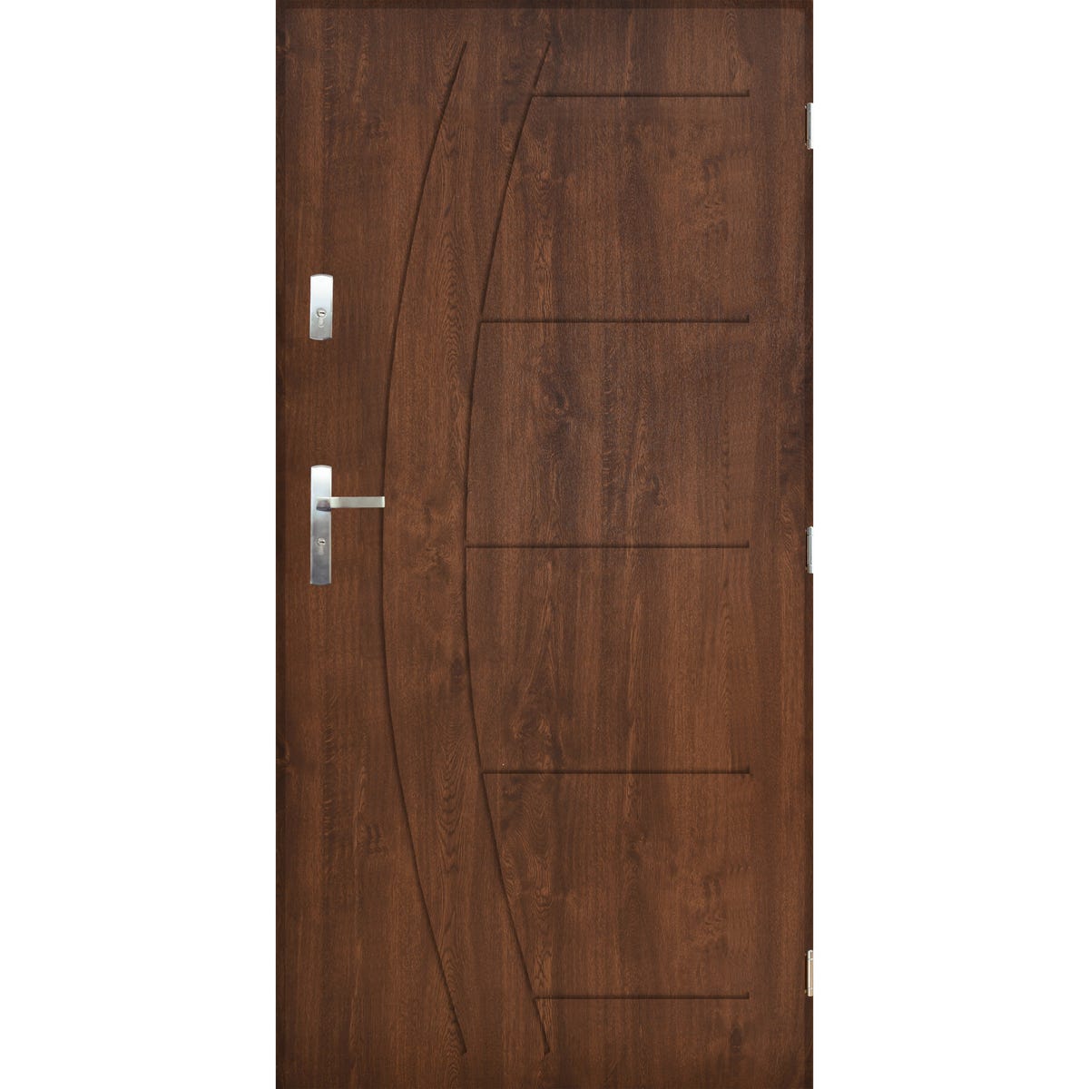 PANTOR Drzwi stalowe zewnętrzne wejściowe Hawr orzechowe 80 prawe