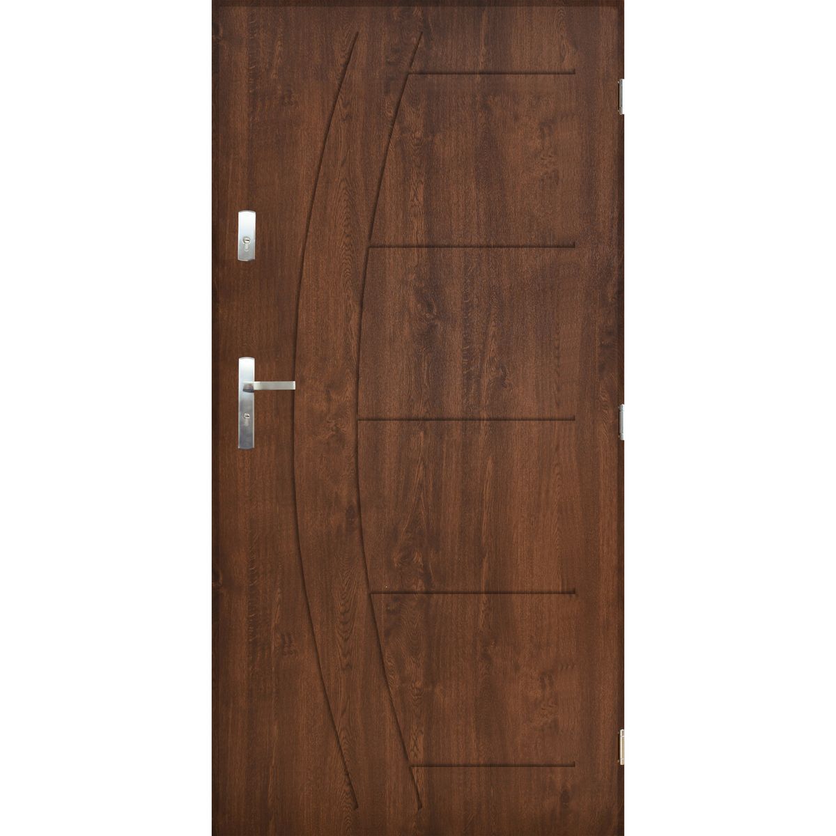 PANTOR Drzwi stalowe zewnętrzne wejściowe Hawr orzechowe 90 prawe