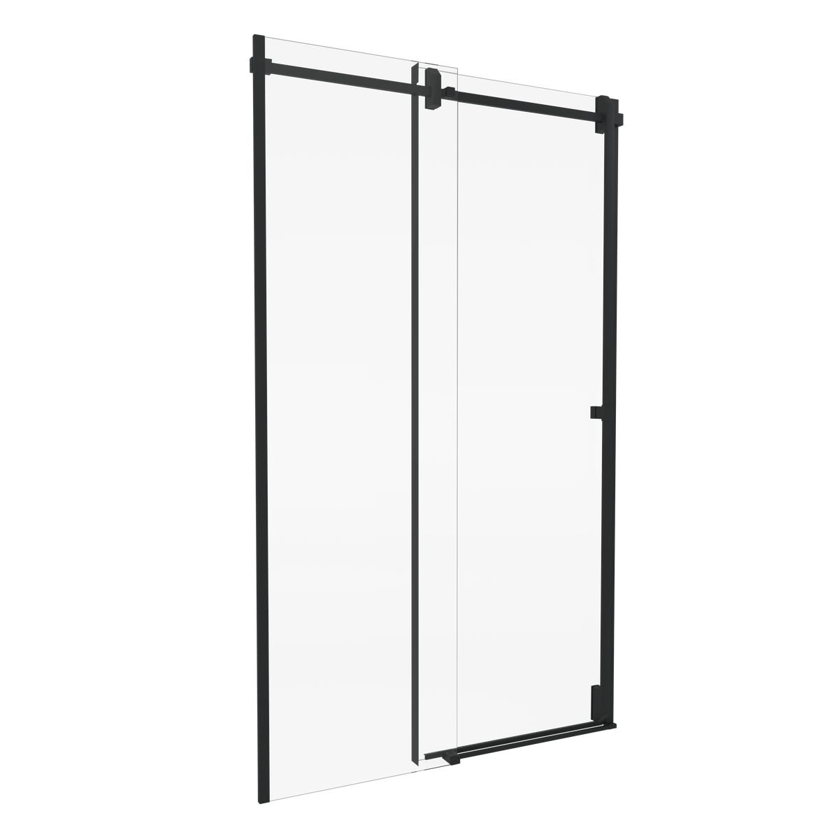 Drzwi prysznicowe przesuwne Titanium czarne 120x200 cm Durasan