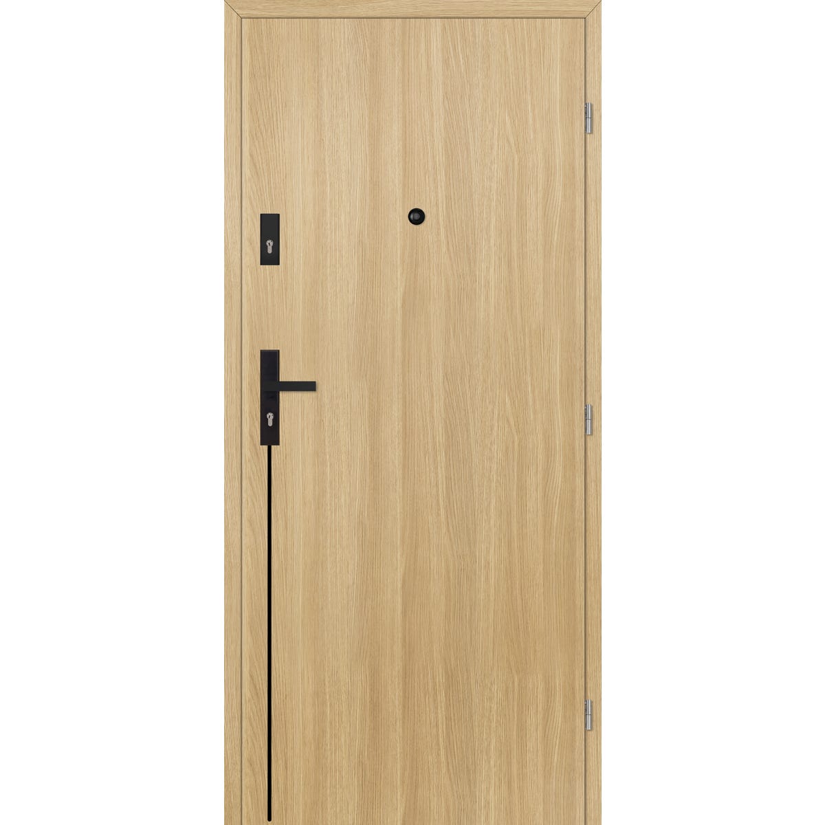 Sella Drzwi wewnętrzne wejściowe drewniane Intarsja 90 Dąb Piaskowy 90 prawe