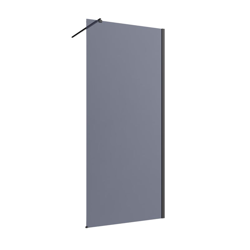 Kabina Walk-in 80x200 grafitowe szkło profil czarny Invena