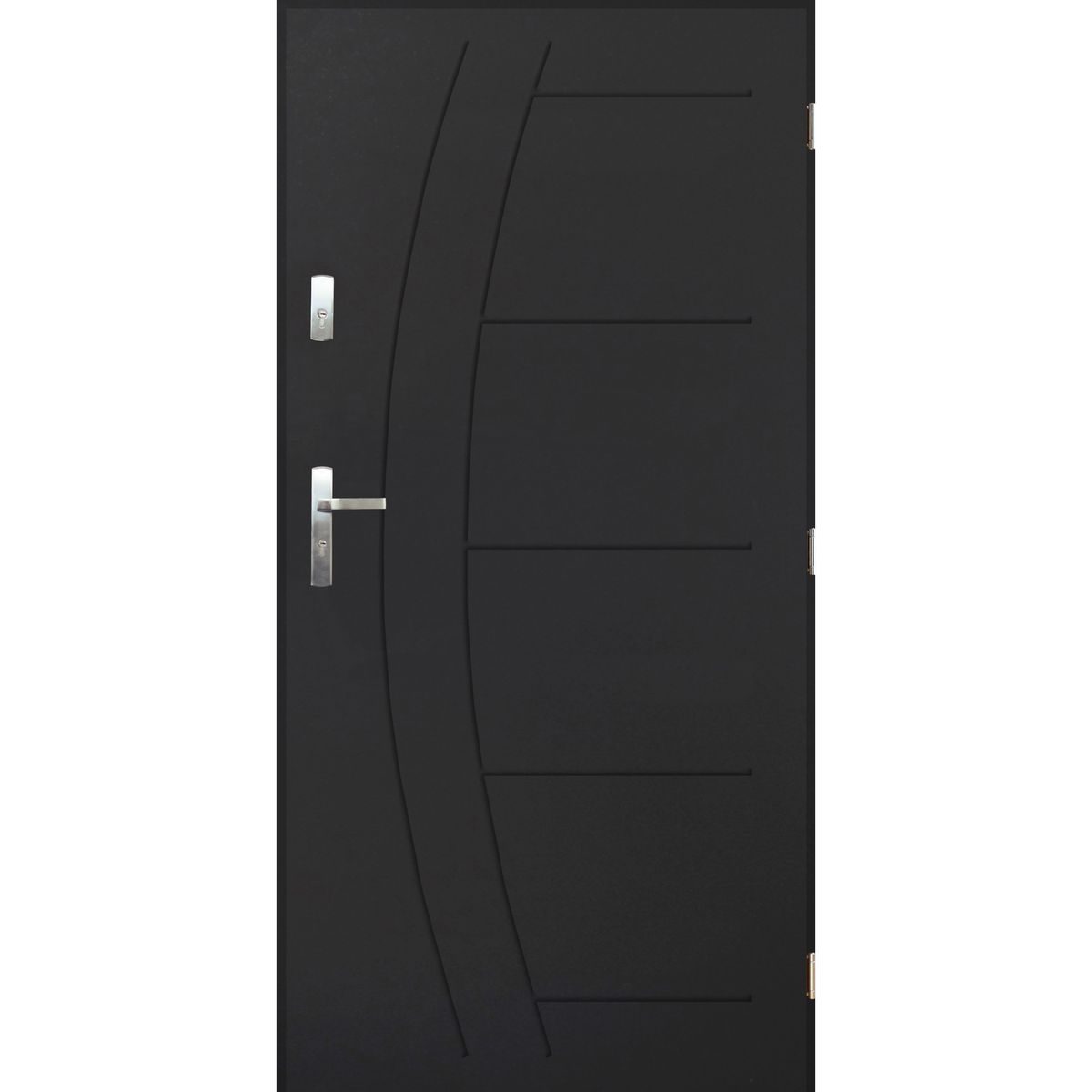 PANTOR Drzwi stalowe zewnętrzne wejściowe Hawr antracytowe 80 prawe