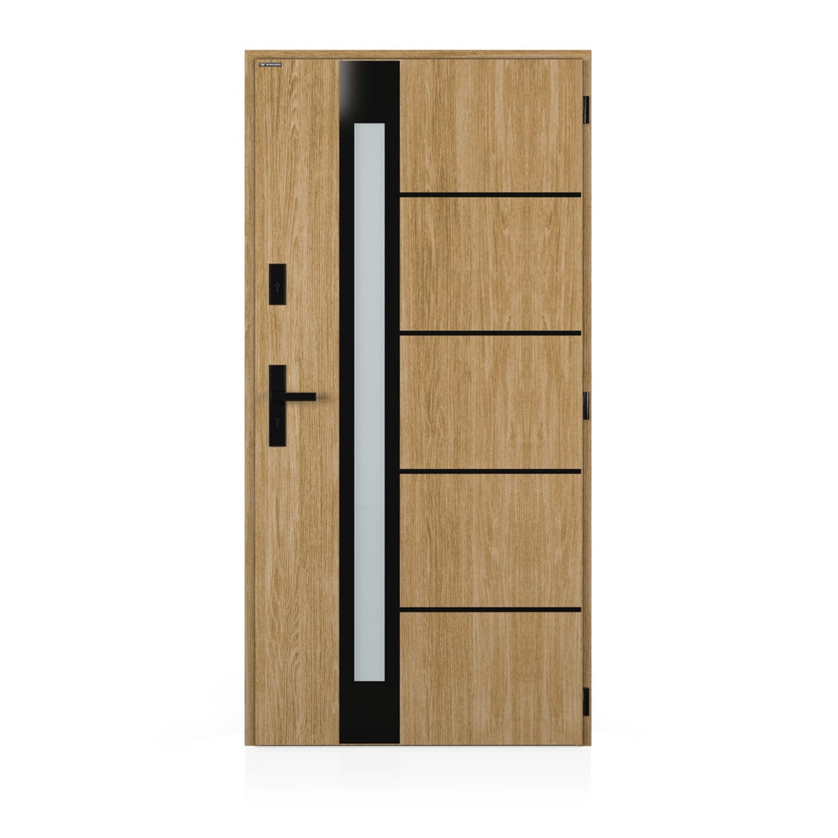 Drzwi stalowe zewnętrzne wejściowe Ultron Lustro Woodec Turner Oak Malt 90 prawe Wiśniowski