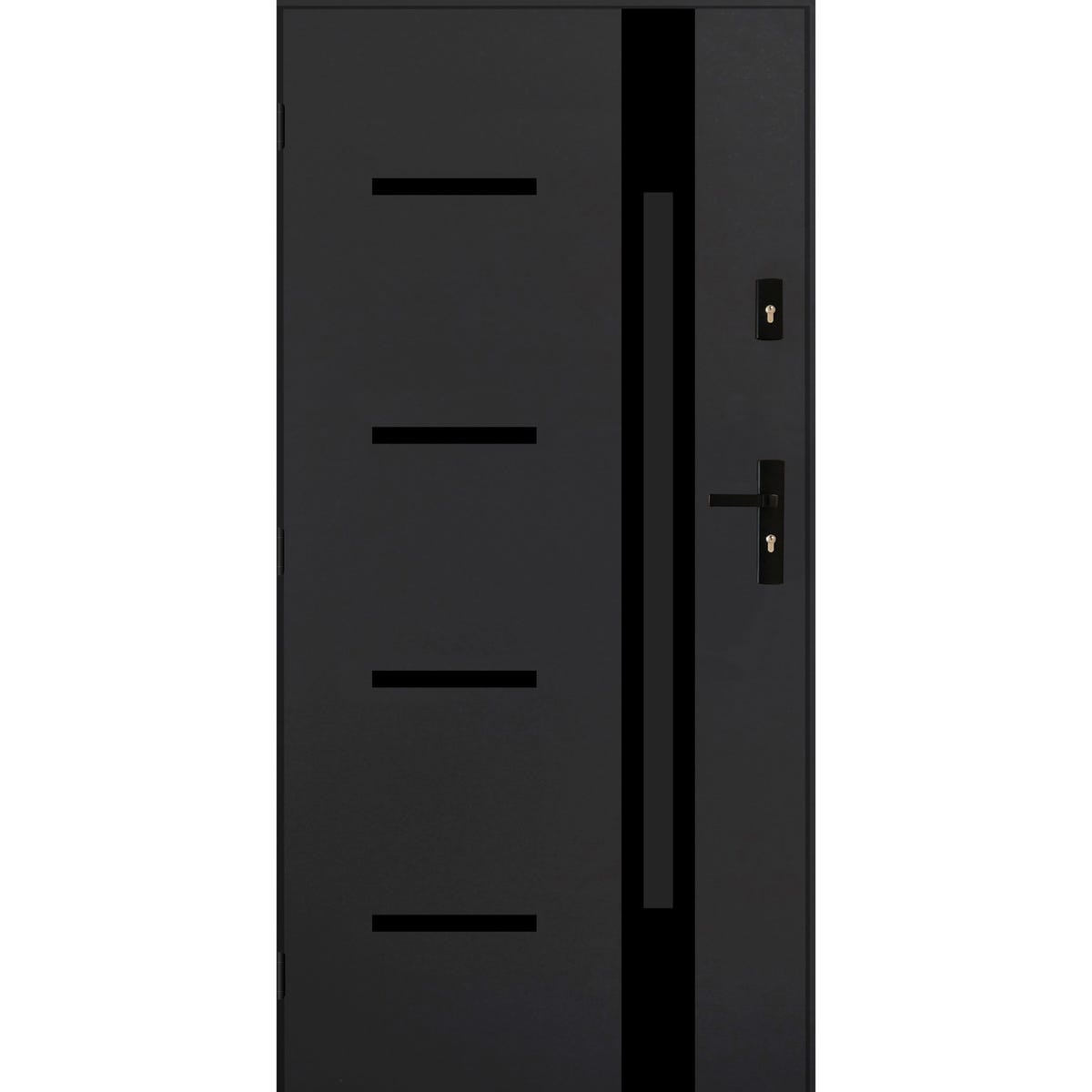 PANTOR Drzwi stalowe zewnętrzne wejściowe Tulon antracytowe 90 lewe
