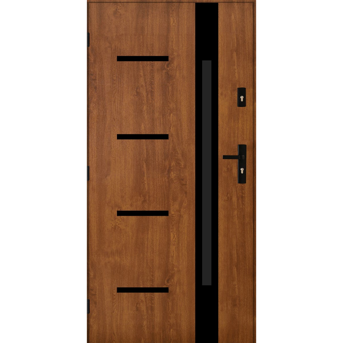 PANTOR Drzwi stalowe zewnętrzne wejściowe Tulon Złoty Dąb 90 lewe