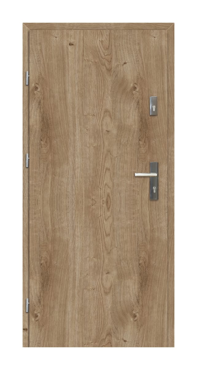 PERFECT DOOR Drzwi wewnętrzne wejściowe Basic Set Dąb Wiosenny 80 lewe