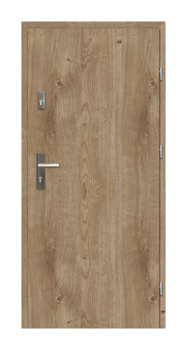 PERFECT DOOR Drzwi wewnętrzne wejściowe Basic Set Dąb Wiosenny 80 prawe
