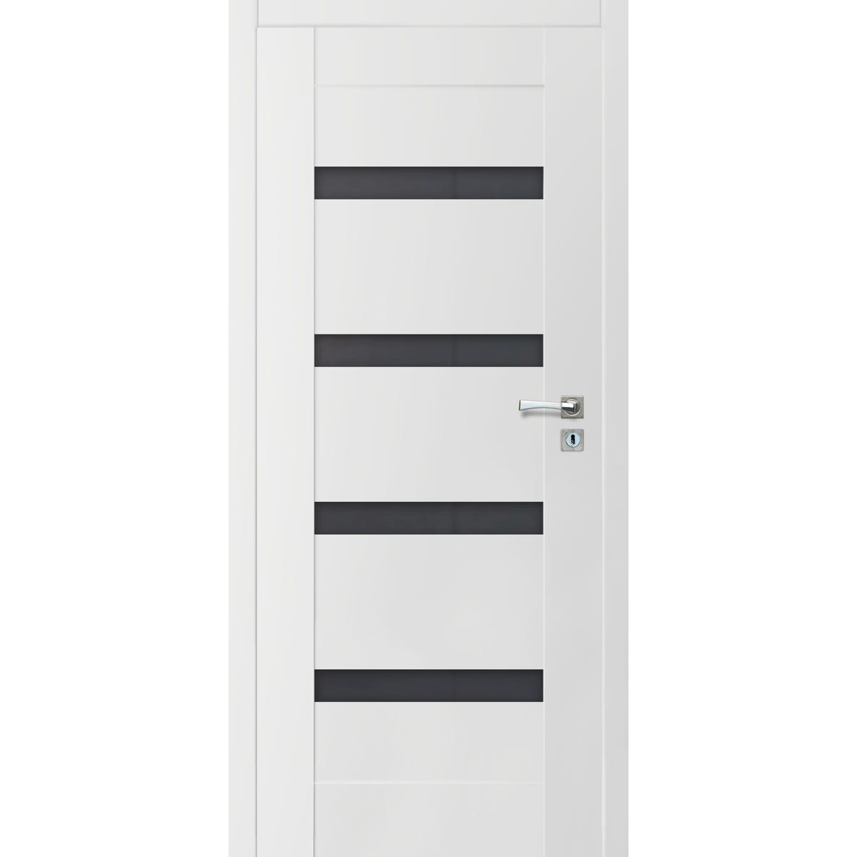 ARTENS Drzwi wewnętrzne pokojowe bezprzylgowe Parma Nero białe 80 lewe