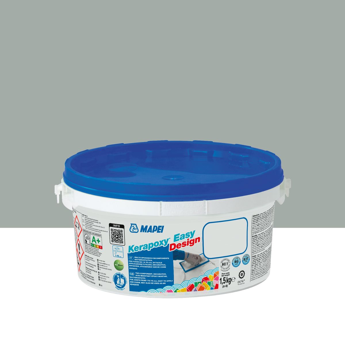 Fuga epoksydowa Kerapoxy Easy Design 176 zielonoszary 1.5 kg Mapei