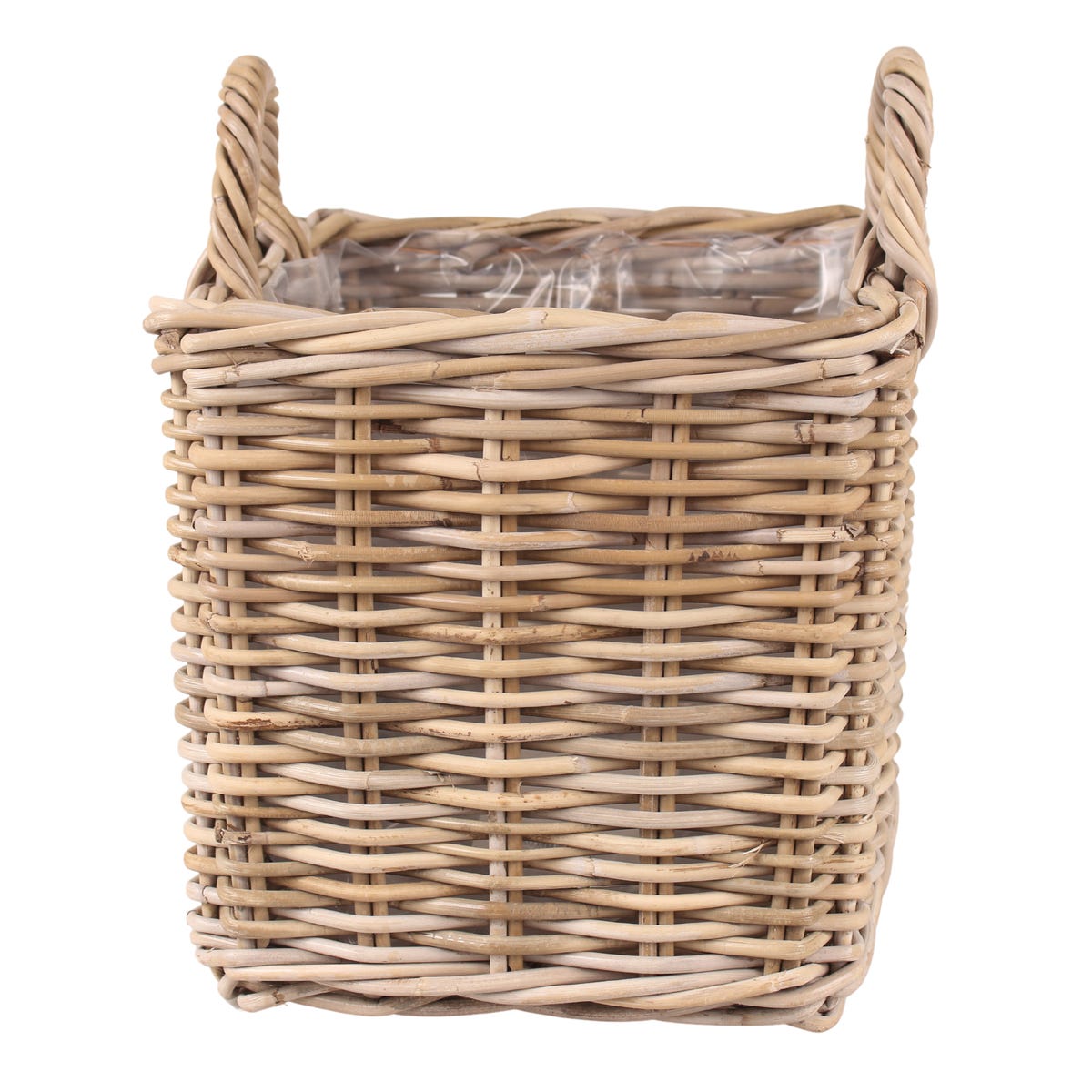 Cermax Osłonka doniczki rattan Cube 50 cm brązowa