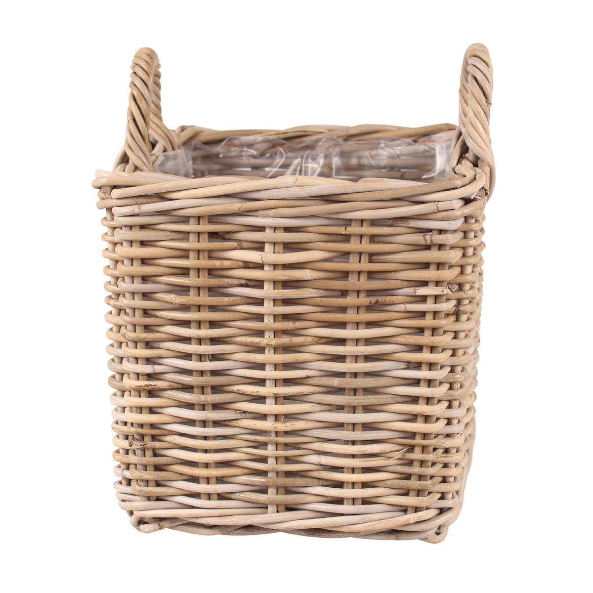 Cermax Osłonka doniczki rattan Cube 40 cm brązowa